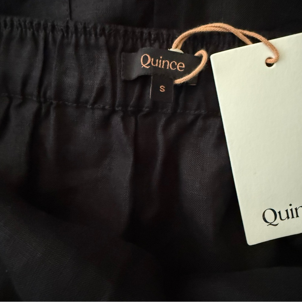 NWT Quince 100% European Linen Square Neck Jumpsuit - Small, Black (NO BELT) - Picture 11 of 12